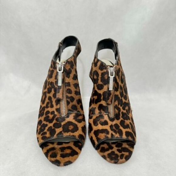 1. State Whiskey Multi Leopard Haircalf Peep Toe Shoe Heel Women 8.5M Heel 4" - Picture 2 of 5